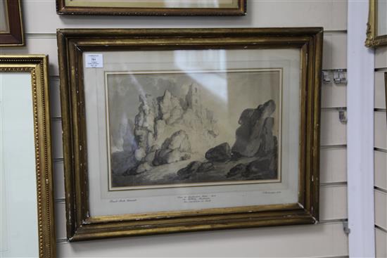 Thomas Rowlandson (1756-1827) Roche Rock, Cornwall 11 x 17in.
